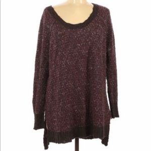 Free People purple sweater with black trimming